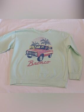 Ford Crewneck Sweatshirt with Pink Retro Car Graphic - Girls
